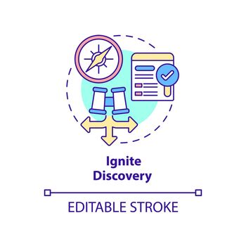 Ignite discovery concept icon