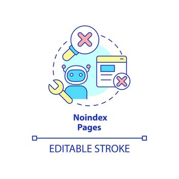 Noindex pages concept icon