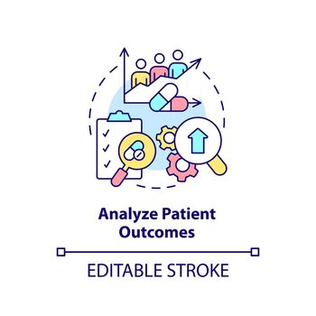 Analyze patient outcomes concept icon