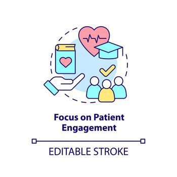 Focus on patient engagement concept icon