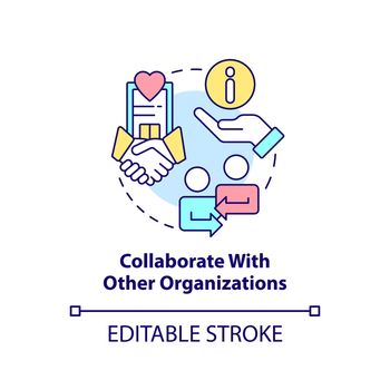 Collaborate with other organizations concept icon