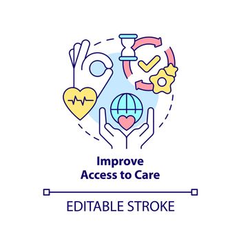 Improve access to care concept icon