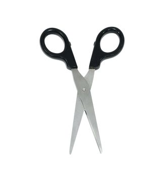 scissors with a black handle on a white background in isolation