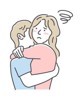 Embraces loving couple vector illustration | depression, disappointment