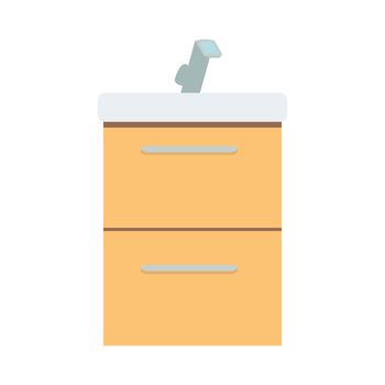 Sink with automated tap semi flat color vector object