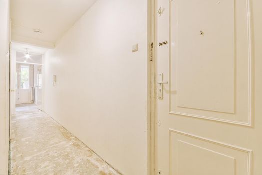 Long corridor in modern apartment
