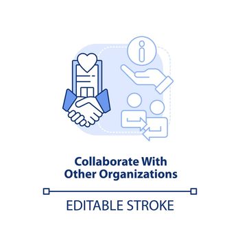 Collaborate with other organizations light blue concept icon