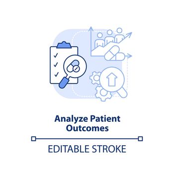 Analyze patient outcomes light blue concept icon