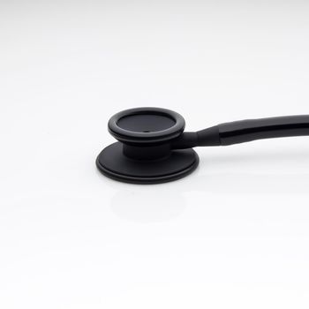Diaphragm of medical stethoscope isolated on a white background
