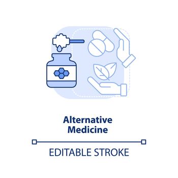 Alternative medicine light blue concept icon
