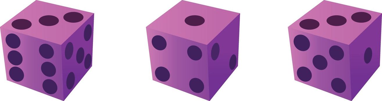 vector illustration of pink dice