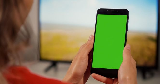 Phone Vertical Green Screen for Copy Space