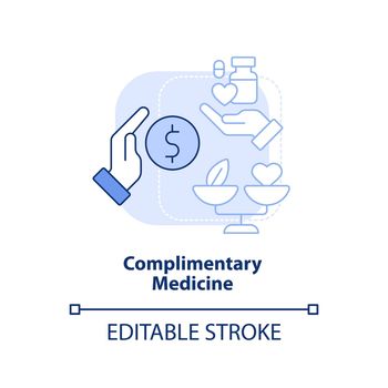 Complimentary medicine light blue concept icon