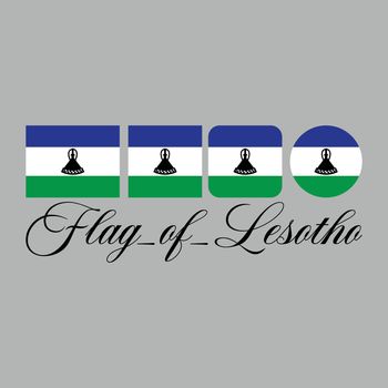 Flag of Lesotho nation design artwork