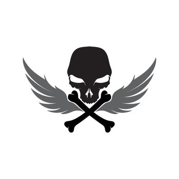 Crossbones death skull, danger or poison flat icon for apps and websites