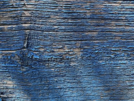 background texture of old painted blue wood