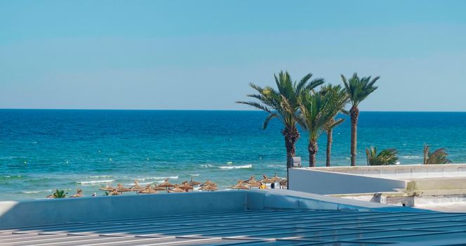 Beach resort on Mediterranean sea in Tunisia.