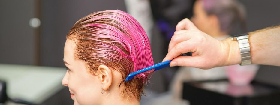 Hair treatment after pink coloring