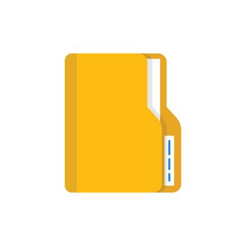 Computer folder icon in flat style. Document archive vector illustration on isolated background. Portfolio sign business concept.