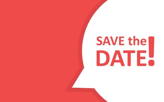 Save the date banner icon in flat style. Compliance message vector illustration on isolated background. Privacy sign business concept.