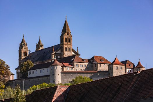 The Grosscomburg, a former Benedictine monastery in the city of Schwaebisch Hall, is located in Baden-Wuerttemberg