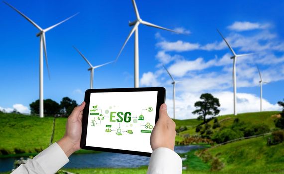Green business transformation for environment saving and ESG business concept
