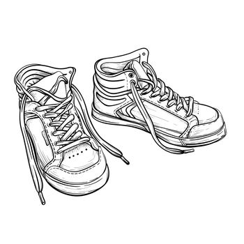 Youth sneakers sketch