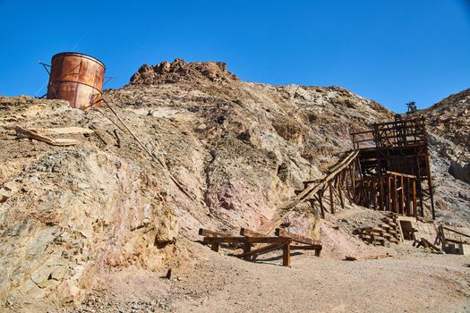 Old mining equipment at Keane Wonder Mine in Death Valley National Park