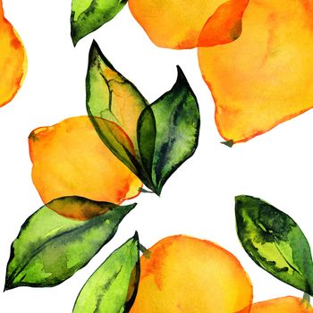 Lemon seamless pattern with watercolor
