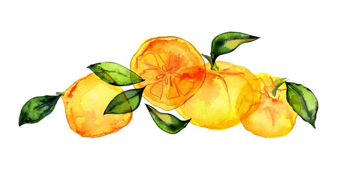 Lemons and Olives watercolor bouquet