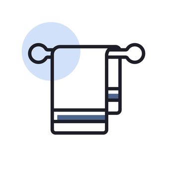 Towel in hook vector isolated icon