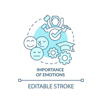 Importance of emotions turquoise concept icon
