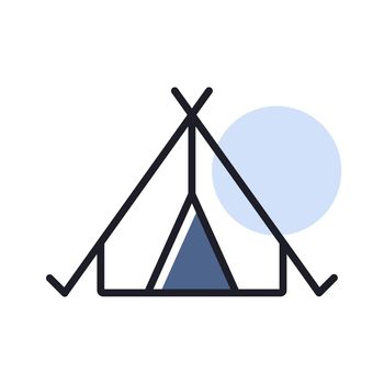 Tourist tent vector icon. Camping and Hiking sign