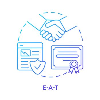 EAT blue gradient concept icon