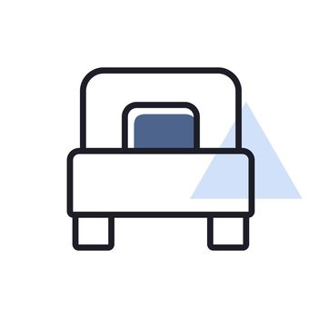 Single bed flat vector isolated icon