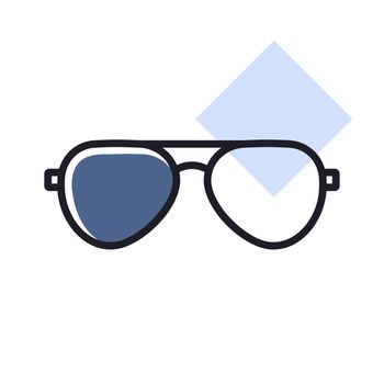 Sunglasses flat vector icon design. Summer sign