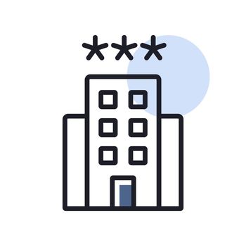 Three star hotel vector isolated icon
