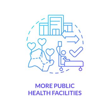 More public health facilities blue gradient concept icon