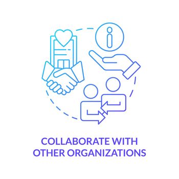 Collaborate with other organizations blue gradient concept icon