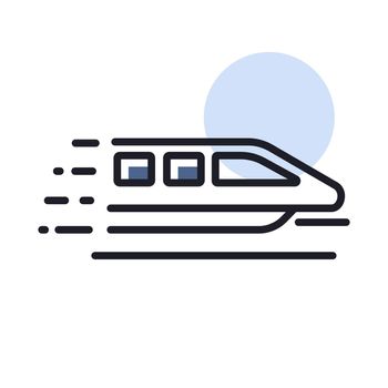 Monorail speed modern train flat vector icon