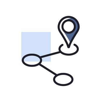 Route vector isolated icon. Navigation sign
