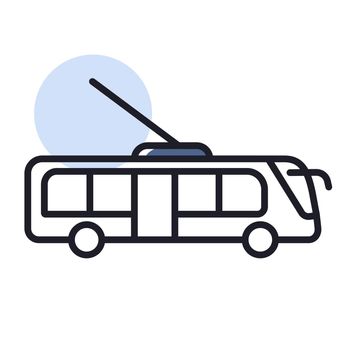 Trolley or trolleybus flat vector icon