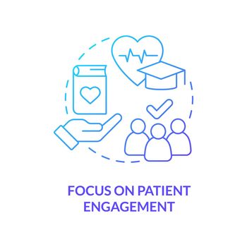Focus on patient engagement blue gradient concept icon