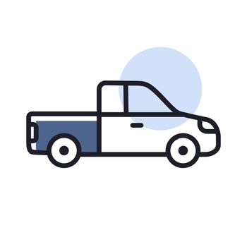 Pickup car flat vector isolated icon