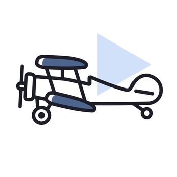 Light aircraft plane flat vector icon