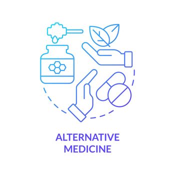 Alternative medicine blue gradient concept icon