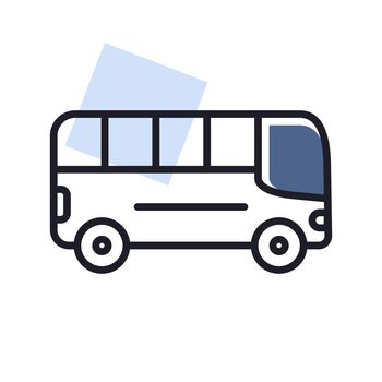 City bus flat vector isolated icon