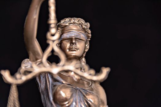 The Statue of Justice symbol, legal law concept image.