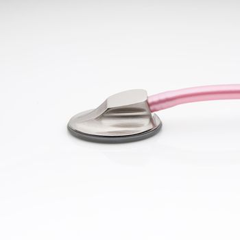 Diaphragm of medical stethoscope isolated on a white background