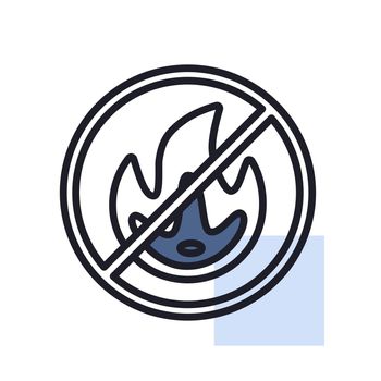 No Fire flame sign vector icon